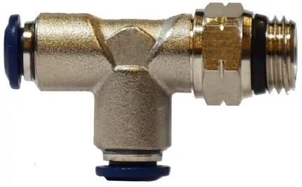 Midland Metal 20159N Swivel Run Tee, 3/8 in Tube OD x 1/8 in MIP x 3/8 in Tube OD, Brass, Nickel-Plated Trending
