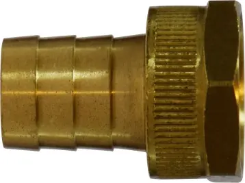 Midland Metal 30453 Short Shank Female End Hex Adapter with Hex Nut, 1/2 in Garden Hose Barbed x 3/4 in FGH, Brass Flash Sale