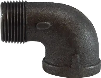 Midland Metal 65168 90 deg Street Elbow, 2 in MPT x 2 in FPT, Iron, Black, 150 lb Today Only