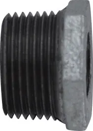 Midland Metal 64505 Reducer Hex Bushing, 1/2 in MPT x 3/8 in FPT, Iron, Galvanized Next Day Delivery