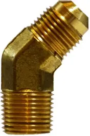 Midland Metal 10451 45 deg Elbow, 5/16 in Male Flared x 1/4 in Male NPTF, Brass Hot Deal