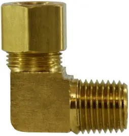 While Supplies Last Midland Metal 18241B 90 deg Barstock Elbow, 5/8 in Tube OD x 1/2 in Male NPTF, Brass