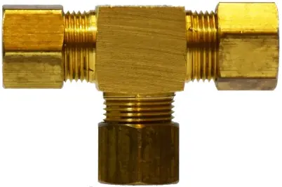 New Release Midland Metal 18105B Barstock Tee, 3/8 in Compression x 3/8 in Compression x 3/8 in Compression, Brass