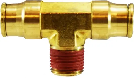 Secure Checkout Midland Metal 20118 Fixed Branch Tee, 3/8 in Tube OD x 1/4 in Male NPTF x 3/8 in Tube OD, Brass