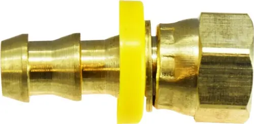 Midland Metal 30269 Swivel Connector, 3/4 in Push-On Hose Barbed x 3/4 in Female JIC Swivel, Brass Authentic