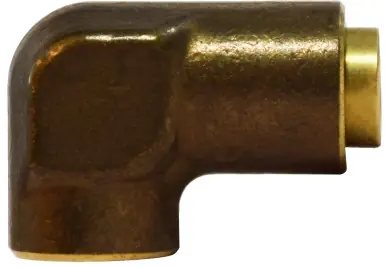 Last Chance Midland Metal 700402 90 deg Elbow, 1/4 in Tube OD x 1/8 in FNPTF, Brass
