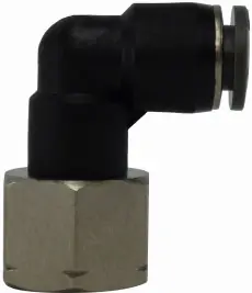 Fan Favorite Midland Metal 20596C 90 deg Swivel Elbow, 3/8 in Push-In x 1/2 in FNPTF, Composite