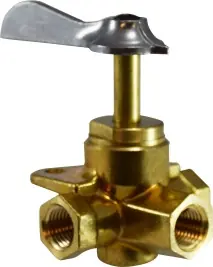 Midland Metal 46251 Side Outlet Ball Valve with 360 deg Click, 1/4 x 1/4 x 1/4 in Nominal, 3 -Port/Way, Brass Body Exclusive Offer