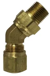 Midland Metal 38154S 45 deg Swivel Elbow, 1/2 in Tube OD x 3/8 in Male NPTF, Brass Limited Time