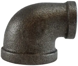 Midland Metal 65122 90 deg Reducing Elbow, 3/8 in FPT x 1/4 in FPT, Iron, Black, 150 lb Get Yours