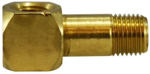 Midland Metal 28330 90 deg Long Street Elbow, 1/4 in FNPTF x 1/4 in MNPTF, 1-11/16 in, Brass Luxury