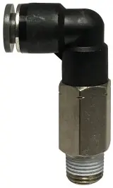 Midland Metal 20572C 90 deg Long Pattern Swivel Elbow, 1/4 in Push-In x 1/8 in MIP, Composite Brand New
