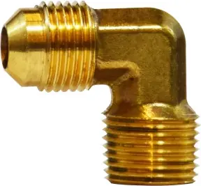 Midland Metal 10301 90 deg Elbow, 1/2 in Male Flared x 3/4 in Male NPTF, Brass Hot Deal