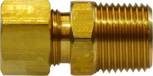 Genuine Midland Metal 18182 Adapter, 1/4 in Tube OD x 1/2 in Male NPTF, Brass