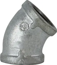 Midland Metal 64182 45 deg Elbow, 3/8 in FPT x 3/8 in FPT, Iron, Galvanized, 150 lb Weekend Sale