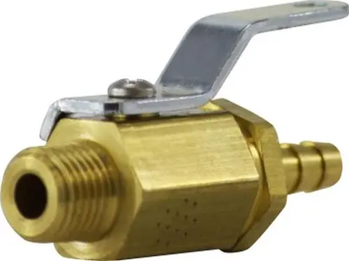 Midland Metal 46986 Miniature Ball Valve with Handle and Nut, 5/16 x 1/4 in Nominal, Hose Barbed x MIP New Arrival