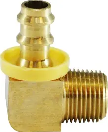 Midland Metal 30371 90 deg Elbow, 3/8 in Push-On Hose Barbed x 1/4 in MIP, Brass Top Pick