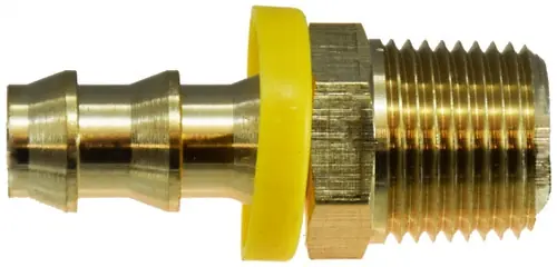 Midland Metal 30215 Straight Adapter, 3/4 in Push-On Hose Barbed x 1/2 in MNPTF, Brass Clearance