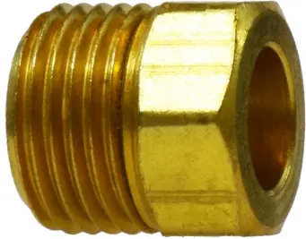 Crafted Midland Metal 12013 Hex Nut, 3/16 in Male Inverted Flared, Brass