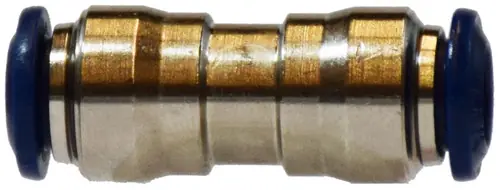 Trusted Brand Midland Metal 20017N Union Connector, 1/8 in Push-In x 1/8 in Push-In, Brass, Nickel-Plated