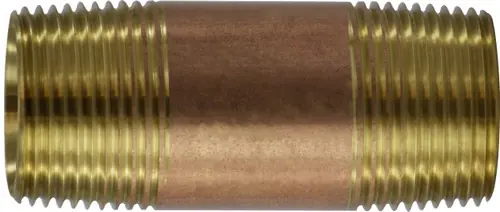 Midland Metal 40103 Seamless Pipe Nipple, 1 in MPT x 1 in MPT, 3 in, Brass Direct From Factory