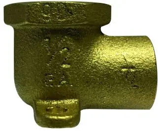 Midland Metal 44840LF 90 deg Drop Ear Elbow, 1/2 in Sweat x 1/2 in FIP, Bronze While Supplies Last