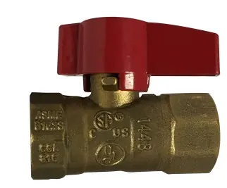 Weekend Sale Midland Metal 943311 2-Piece Gas Ball Valve, 3/8 in Nominal, FIP x FIP, 125 psi Pressure, Brass Body