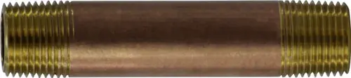 Midland Metal 40055 Seamless Pipe Nipple, 3/8 in MPT x 3/8 in MPT, 11 in, Brass Crafted