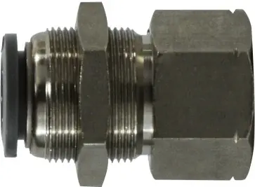 Clearance Midland Metal 20172C Bulkhead Connector, 3/8 in Push-In x 1/4 in FIP, Composite