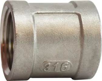 Midland Metal 63410 Banded Coupling, 1/8 in FPT x 1/8 in FPT, Stainless Steel, 150 lb Top Rated