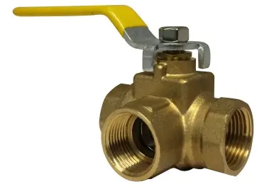 One Day Deal Midland Metal 940464 Side Outlet Ball Valve, 1/4 in Nominal, FPT, 3-Way -Port/Way, 600 psi WOG Pressure