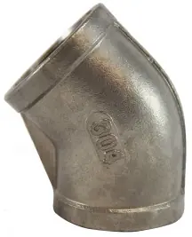 Midland Metal 62183 45 deg Elbow, 1/2 in FNPT x 1/2 in FNPT, Stainless Steel, 150 lb Final Sale