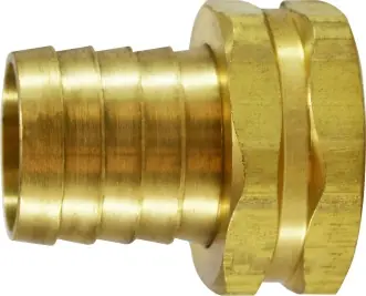 Luxury Midland Metal 30546 Short Shank Hex Adapter, 5/8 in Garden Hose Barbed x 3/4 in FNPSM, Brass