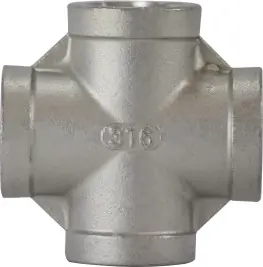 Next Day Delivery Midland Metal 63391 Cross, 1/4 in FPT x 1/4 in FPT x 1/4 in FPT x 1/4 in FPT, Stainless Steel