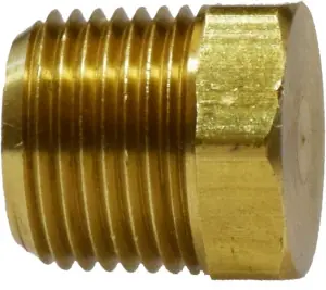 Markdown Midland Metal 28203 Heavy Duty Cored Hex Plug, 3/8 in MNPT, 0.72 in, Brass