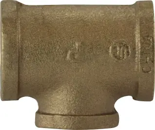 Markdown Midland Metal 44298 Branch Reducing Tee, 1 in FPT x 1 in FPT x 3/4 in FPT, Bronze