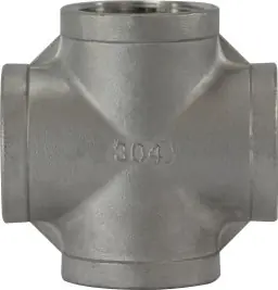 Hassle-Free Returns Midland Metal 62398 Cross, 2 in FPT x 2 in FPT x 2 in FPT x 2 in FPT, Stainless Steel