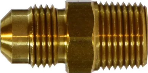 Midland Metal 10256 Adapter, 1/4 in Male Flared x 1/4 in Male NPTF, Brass Instant Buy