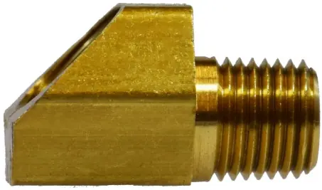 Midland Metal 12075 45 deg Elbow, 5/16 in Female Inverted Flared x 1/4 in MNPTF, Brass Price Cut
