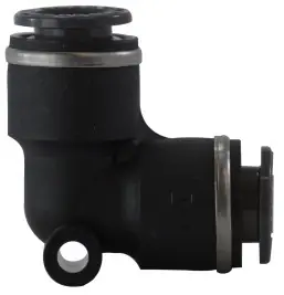 Midland Metal 650600C 90 deg Union Elbow, 3/8 in Push-In Tube x 3/8 in Push-In Tube, Composite Time-Limited