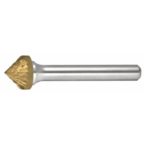 Luxury Alfa Tools B71325DTN Sk-7 Carbide Burr 90° Cone Double Cut Tin Coated
