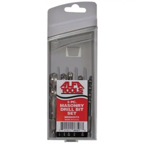 Factory Price Alfa Tools MDH60572 1/4 Hex Shank Masonry Drill Bit Set