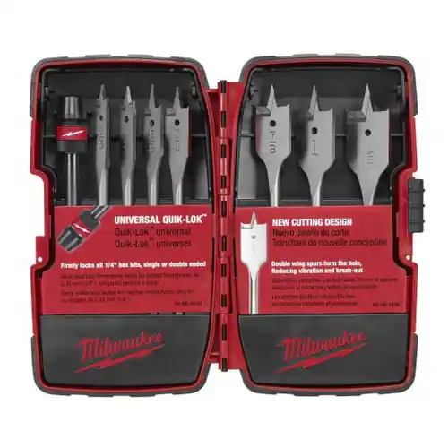 Milwaukee Tool 49-22-0175 8PC Flat Boring Bit 6" Universal Set, 5 Pack Get Yours