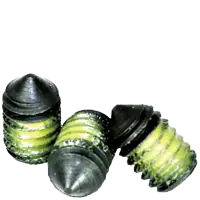 1/4"-20 x 5/8" Socket Set Screws, Cone Point, Nylon-Patch Thermal Black Oxide, Coarse (UNC), Alloy Steel, Qty 100 Clearance