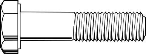 Free Returns 7/8"-14 x 8" Hex Cap Screws, Grade 2, Plain Finish, Partial Thread, Qty 1