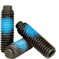 Limited Time 5/16"-18 x 3/8" Socket Set Screws, 1/2 Dog Point, Nylon-Patch Thermal Black Oxide, Coarse (UNC), Alloy Steel, Qty 100