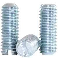Exclusive Offer 5/16"-18 x 1 1/2" Slotted Set Screws, Zinc Cr+3, Coarse (UNC), Alloy Steel, Case Hardened, Qty 100