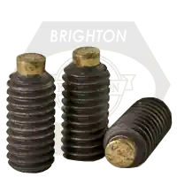 M4-0.70 x 6 mm Socket Set Screws, Brass-Tip, Plain Finish, Coarse (UNC), Alloy Steel, Qty 100 Flash Sale