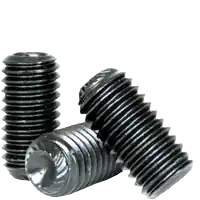 Popular 5/16"-18 x 1/2" Socket Set Screws, Knurled Cup Point, Thermal Black Oxide, Coarse (UNC), Alloy Steel, Qty 100
