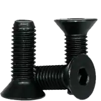 Authentic M24-3.00 x 130 mm Flat Head Socket Cap Screws, Metric Class 12.9, Thermal Black Oxide, Partial Thread, Coarse (UNC), Alloy Steel, DIN 7991, Qty 5